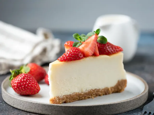 Strawberry cheesecake slice