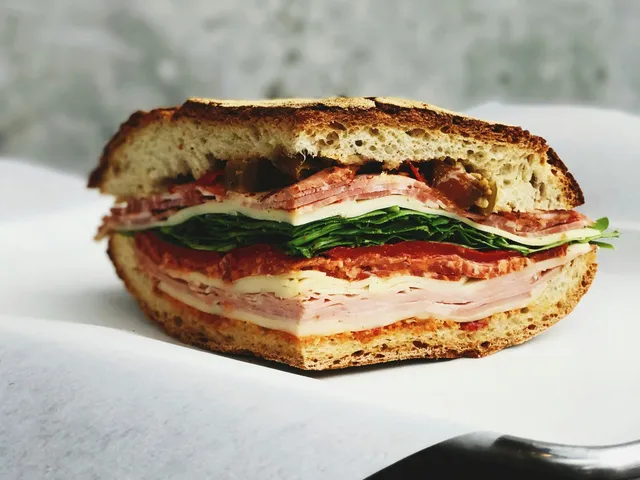 Deli sandwich on fresh bread